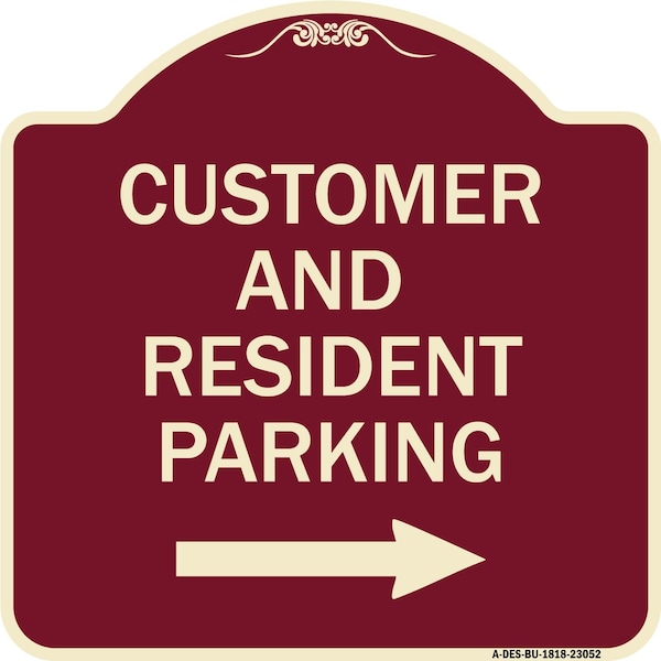 Reserved Parking Customer and Visitor Parking Heavy-Gauge Aluminum Sign, 18" x 18", BU-1818-23052